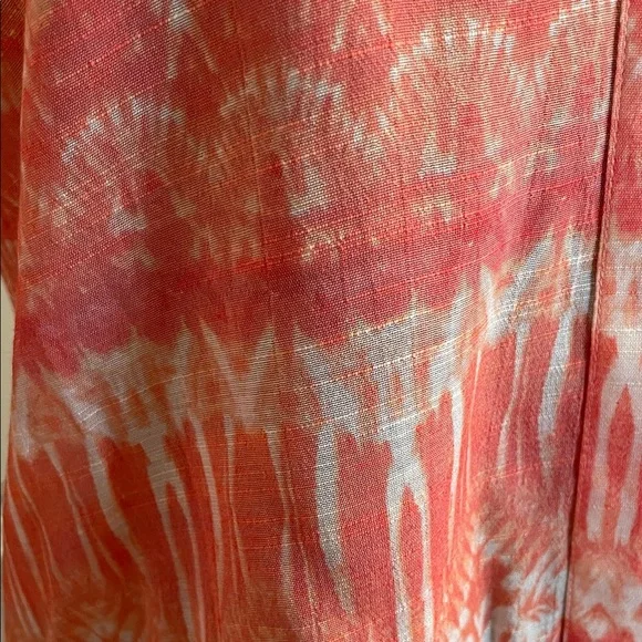 Zac & Rachel V-Neck Coral and White Blouse - Picture 2 of 10